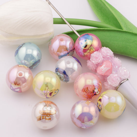 FS1191- 20mm Brainstorming Cartoon Print Beads