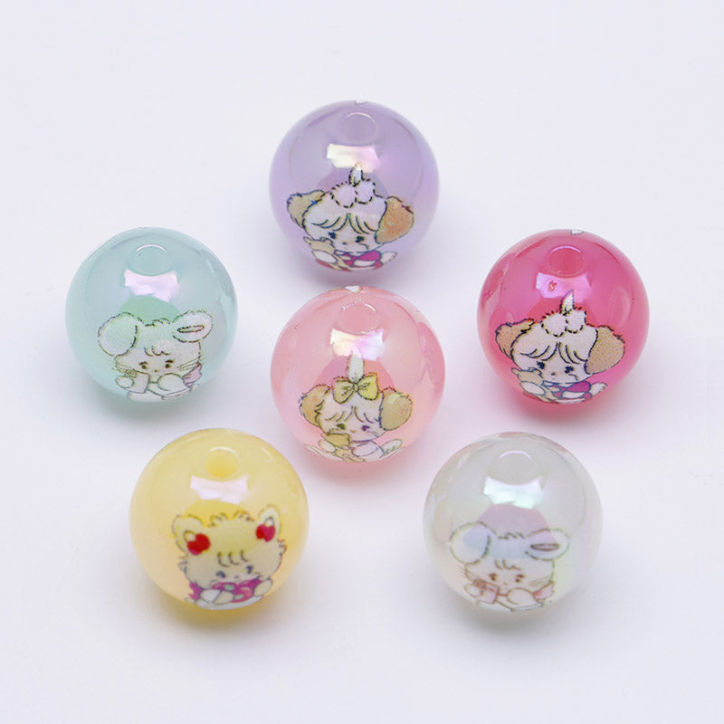 FS3875- 16mm Jelly-Colored Mixed Mikoo Acrylic Beads
