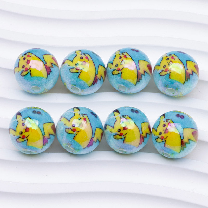 FS4293- 16mm Pikachu Glow-In-The-Dark Beads