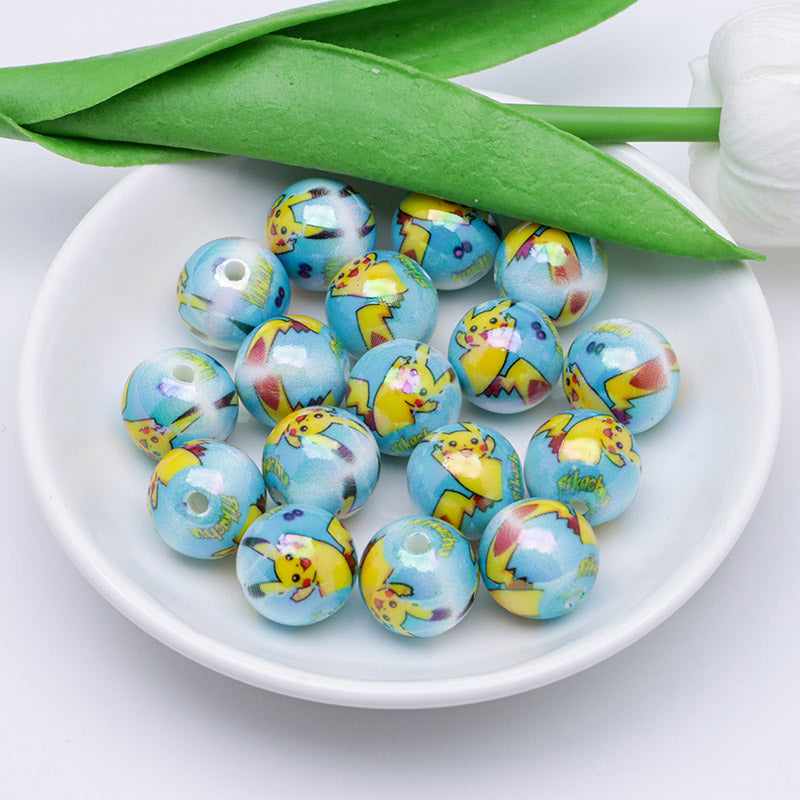 FS4293- 16mm Pikachu Glow-In-The-Dark Beads