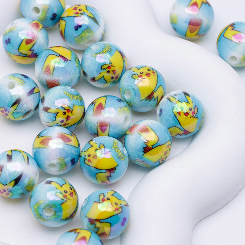 FS4293- 16mm Pikachu Glow-In-The-Dark Beads