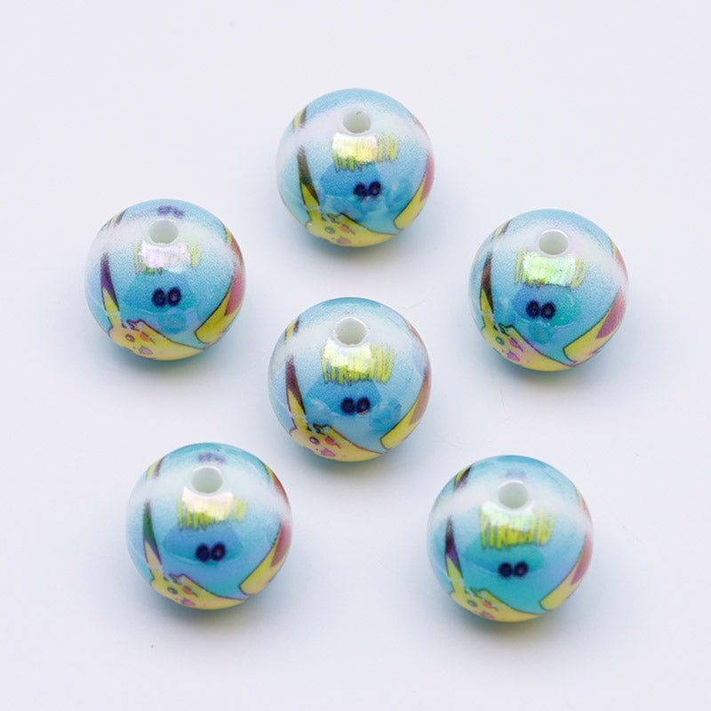 FS4293- 16mm Pikachu Glow-In-The-Dark Beads
