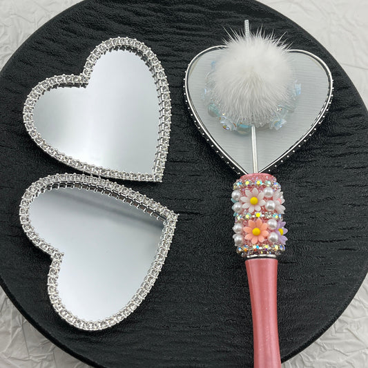 FS2599-57¡Á57mm Sliver Heart Mirror Alloy Patch For Making Fancy Beads
