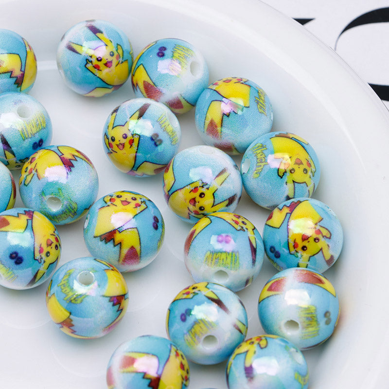 FS4293- 16mm Pikachu Glow-In-The-Dark Beads