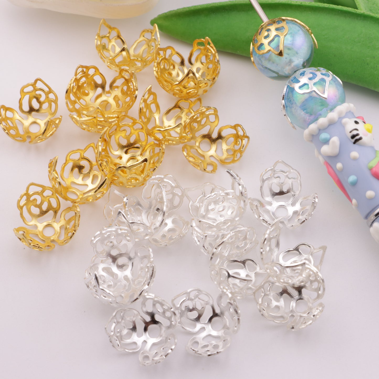 FS4578- Spacers Fit For 16mm Beads Three - Petal Flower Holder