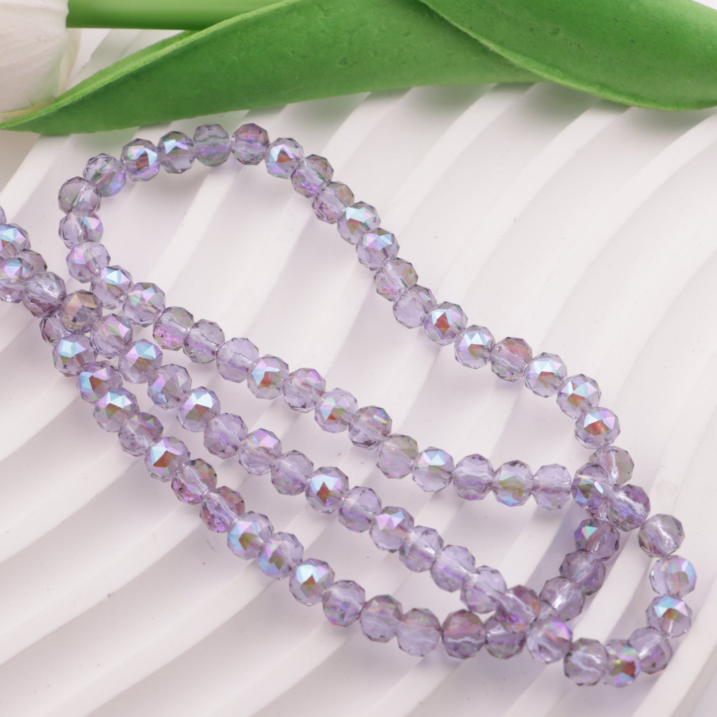 FS5337- About 192 Pcs 6mm UV Gray Purple Glass Beads Grey - Purple Crystal Glass Beads