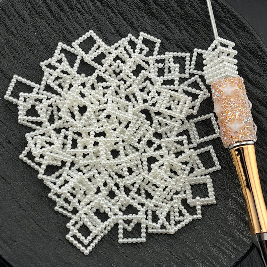 FS2161-12¡Á12mm Pearl Looking Acrylic Cube For Making Fancy Beads Or Fancy Pen (Also Can be Spacer)