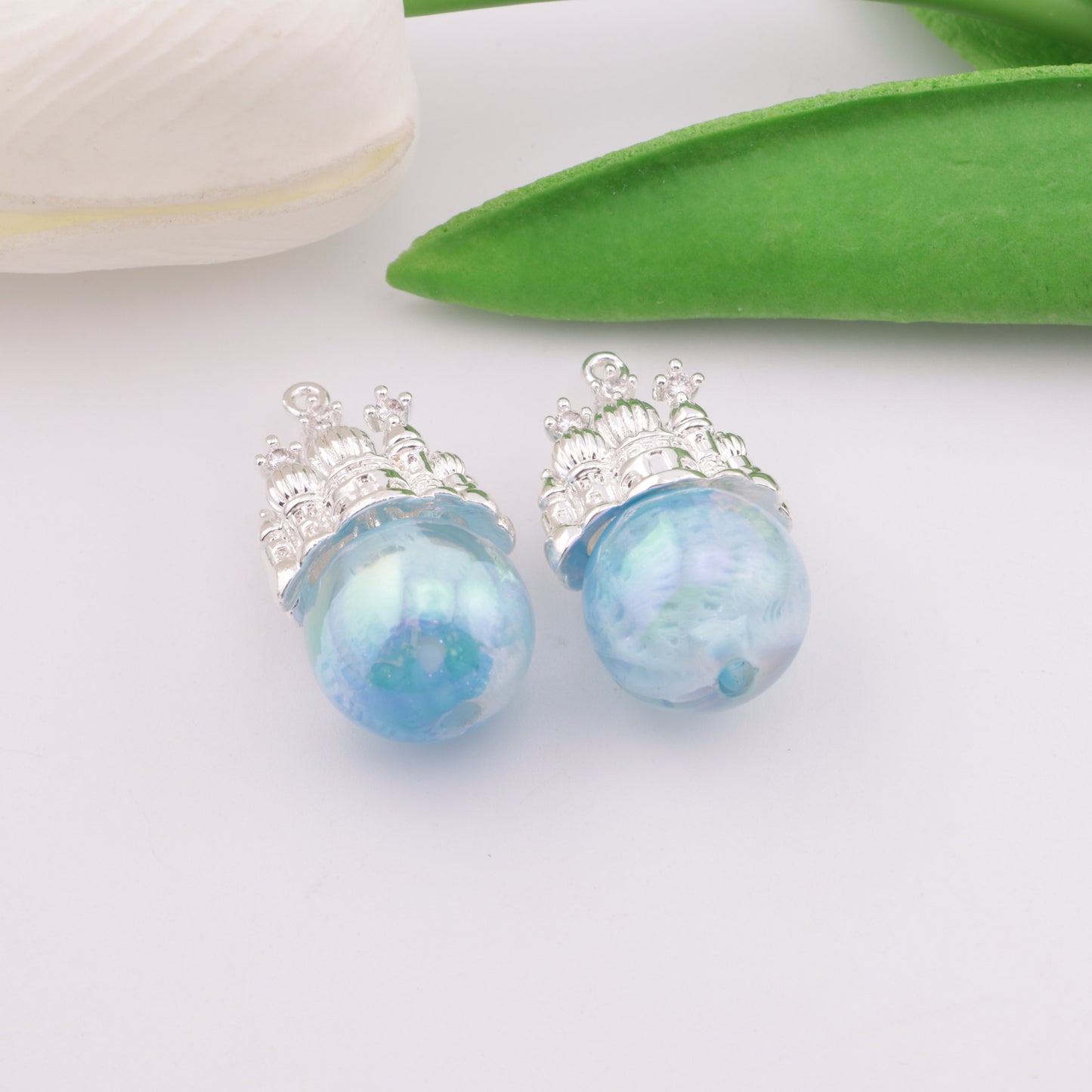 FS5137- 3D Castle Pin Charms Three-Dimensional Castle Pendant Needles