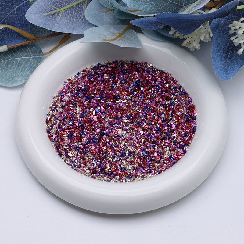FS2967- Uv Broken Glass Sand Colored Plated Broken Glass Sand