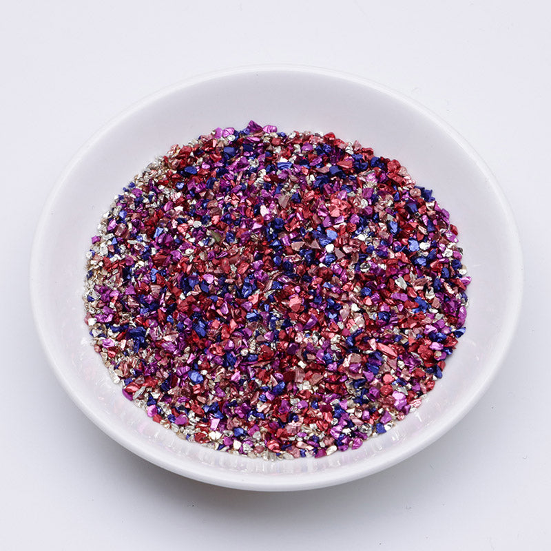 FS2967- Uv Broken Glass Sand Colored Plated Broken Glass Sand