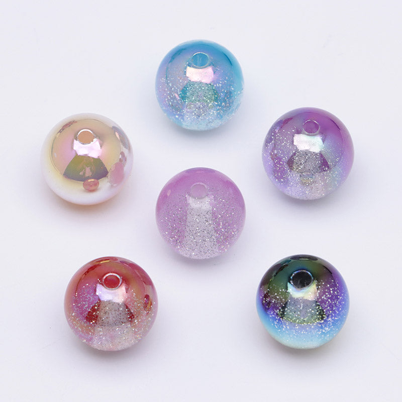 FS1247- 16Mm UV Fine Glitter Gradient Acrylic Beads