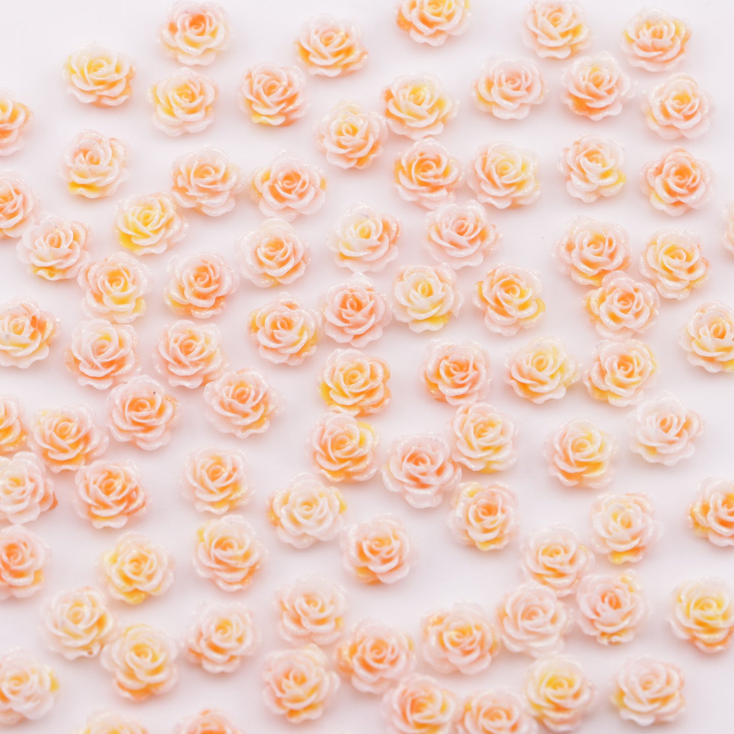 FS5396- 6mm Luminous Rose Flowers Charms Glow-in-the-Dark Soft Small Rose Patches