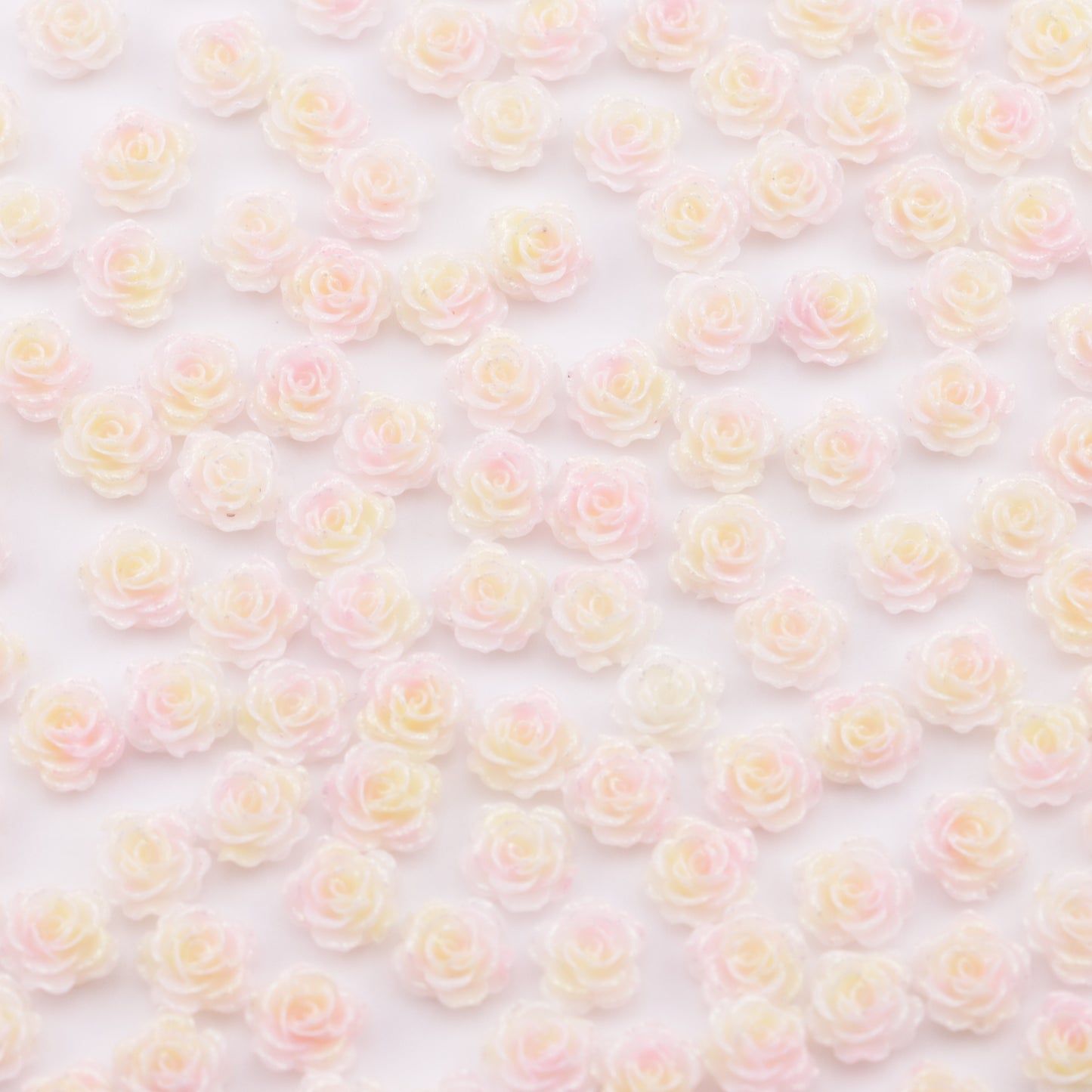 FS5396- 6mm Luminous Rose Flowers Charms Glow-in-the-Dark Soft Small Rose Patches