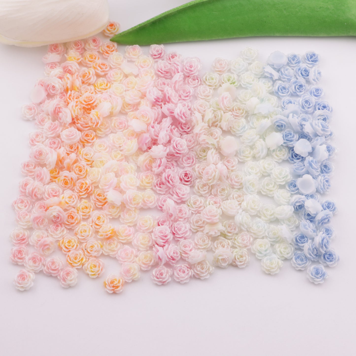 FS5396- 6mm Luminous Rose Flowers Charms Glow-in-the-Dark Soft Small Rose Patches