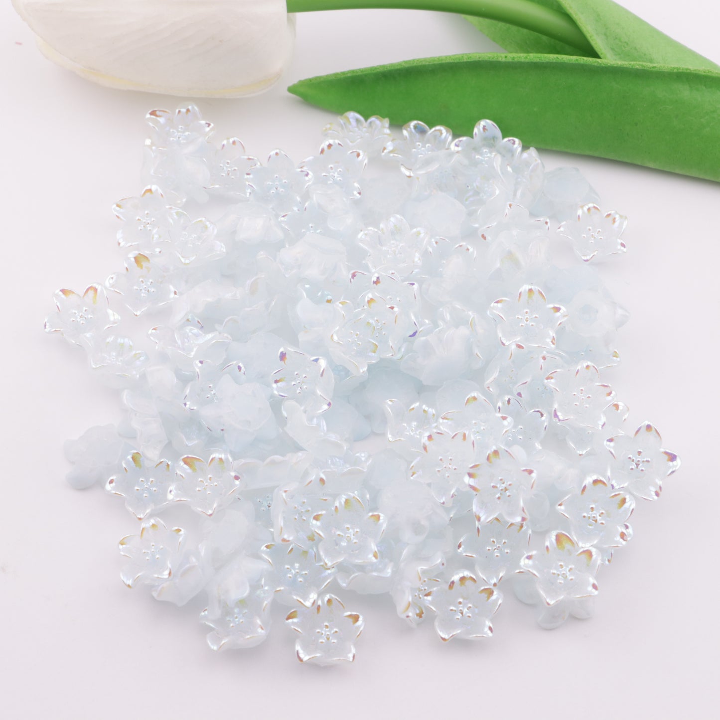 FS5595- 14mm UV Lily Soft Flower Charms Colored-plated Lily Soft Flower Patches