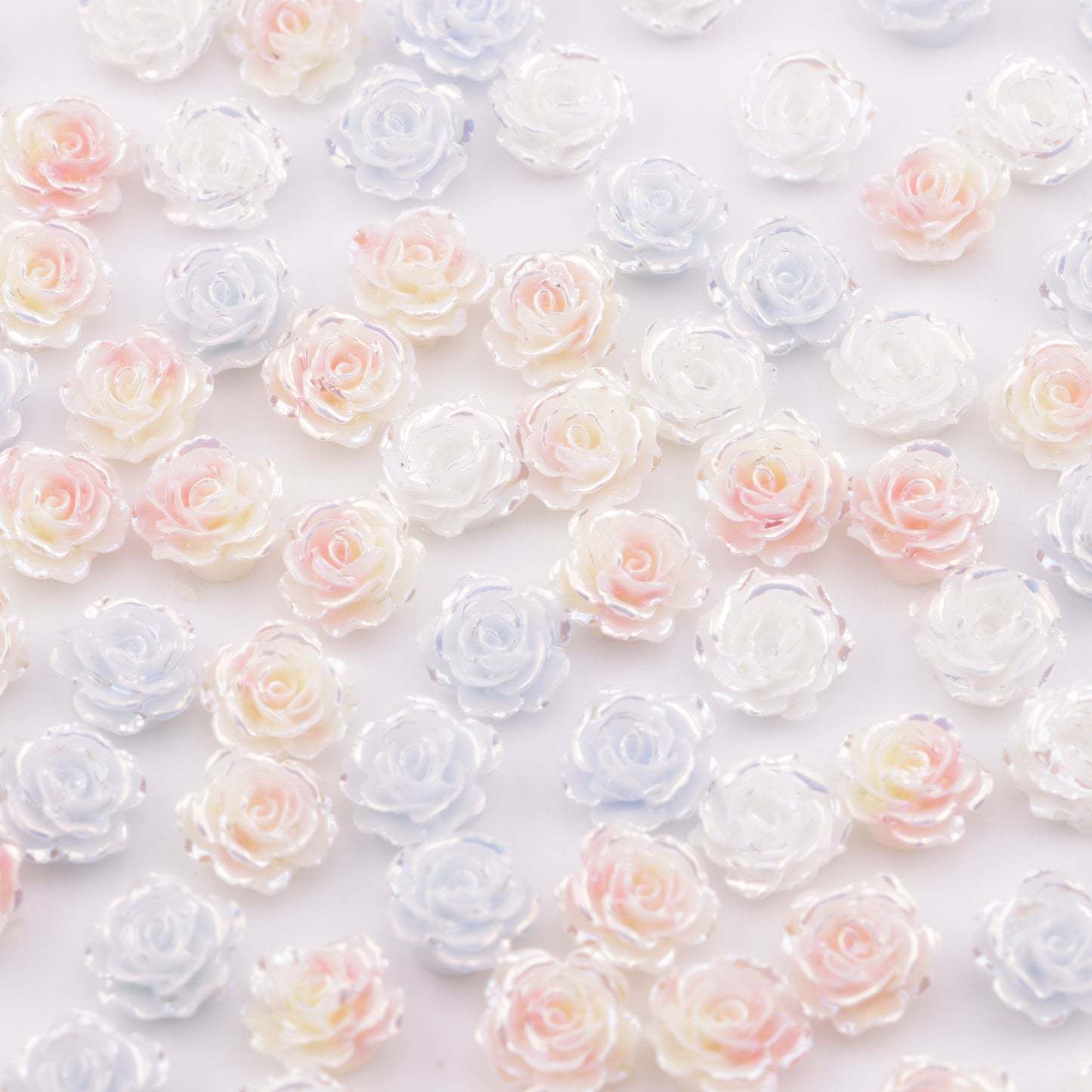 FS5327- 10mm UV Coated Soft Flower Charms With Luminous Glow