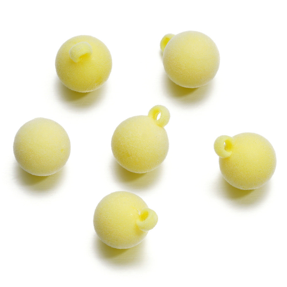 FS0348- 16Mm Round Flocked Beads Charms Acrylic Round Beads For Car Hanging