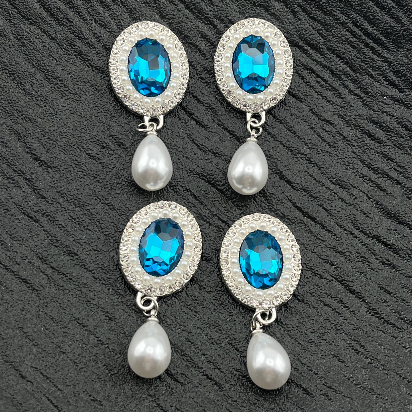 FS2286- Oval Diamonds Crystal Alloy Metal Charms for making fancy beads