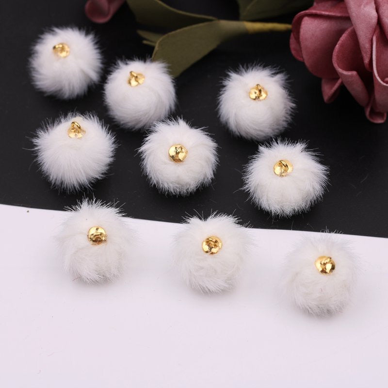 FS0352- 16MM Mixed Color Imitation Mink Plush Beads For Making Car Hangers