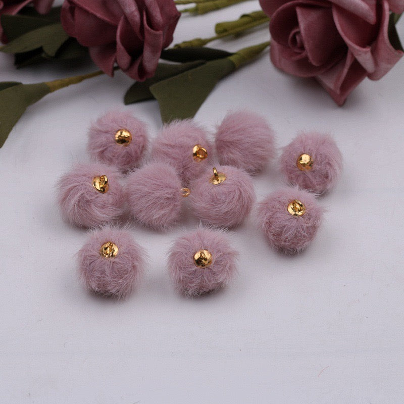 FS0352- 16MM Mixed Color Imitation Mink Plush Beads For Making Car Hangers