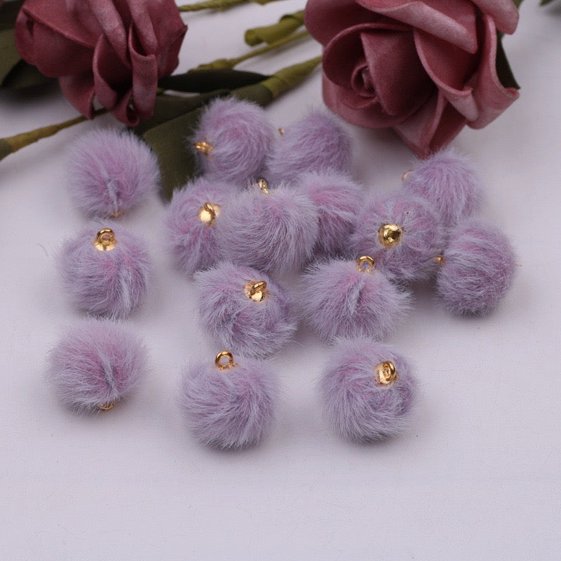 FS0352- 16MM Mixed Color Imitation Mink Plush Beads For Making Car Hangers