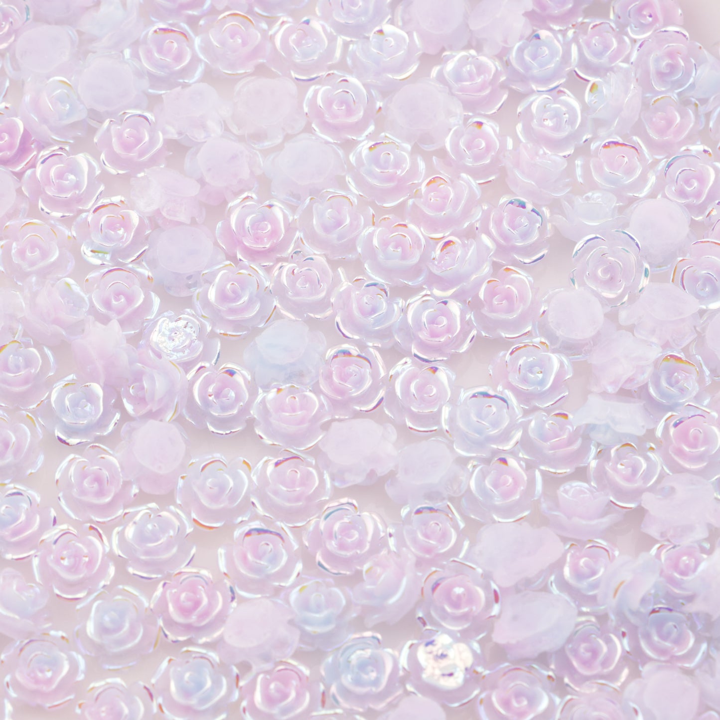 FS3769- 8mm UV Gold Foil Flower Charms Gold Foil Rose Flowers