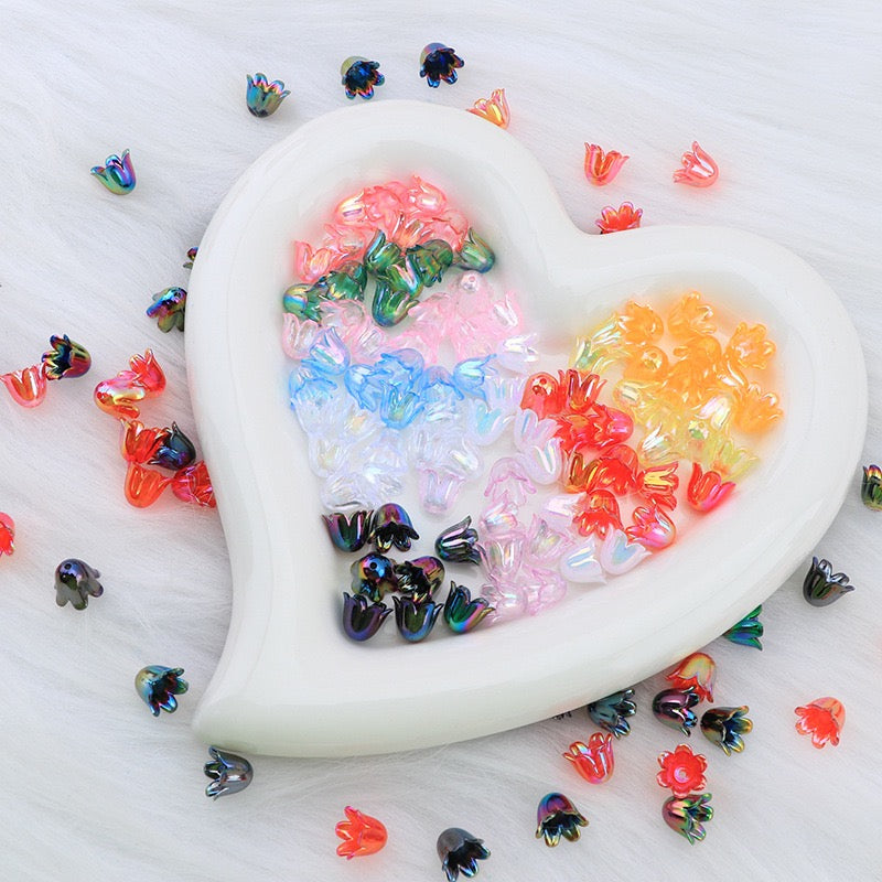 FS2408- 8*10MM Size Clear Valley Of Lilly Flower For Making Car Hanger
