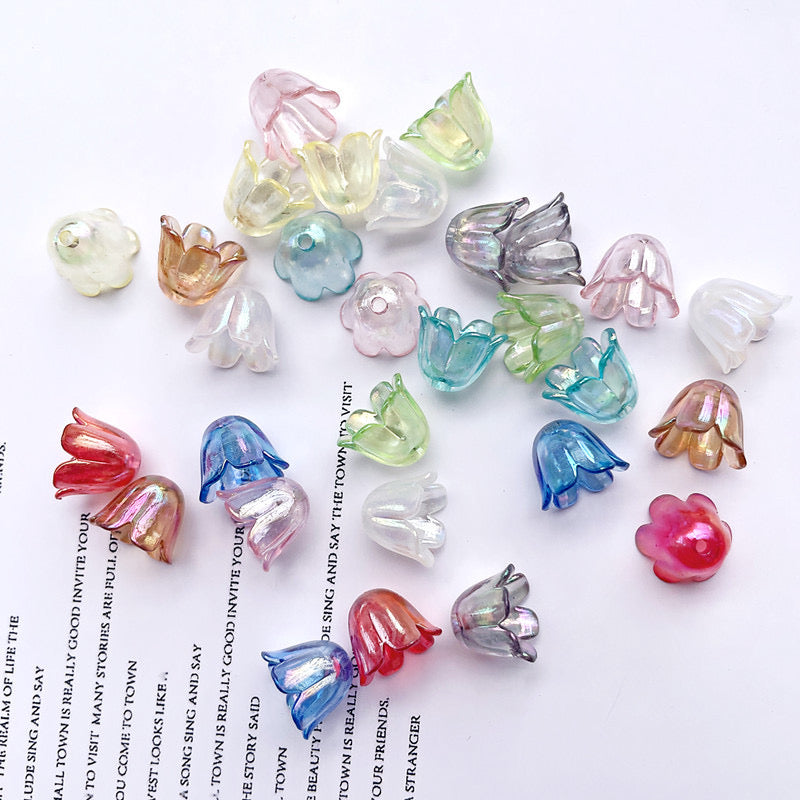FS2408- 8*10MM Size Clear Valley Of Lilly Flower For Making Car Hanger