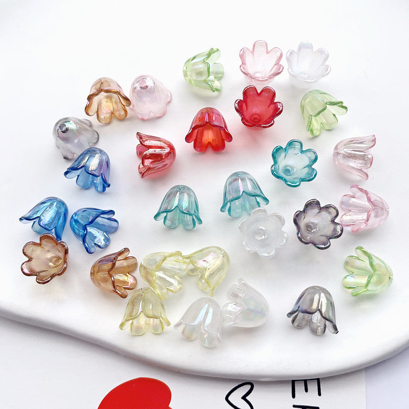 FS2408- 8*10MM Size Clear Valley Of Lilly Flower For Making Car Hanger