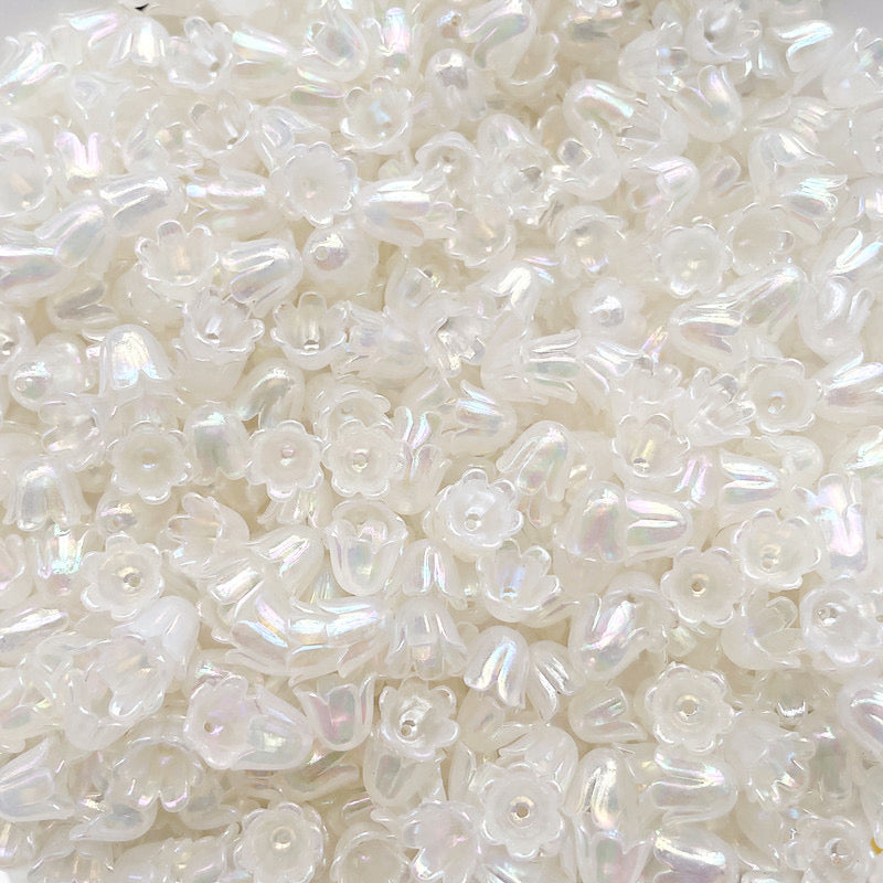 FS2408- 8*10MM Size Clear Valley Of Lilly Flower For Making Car Hanger