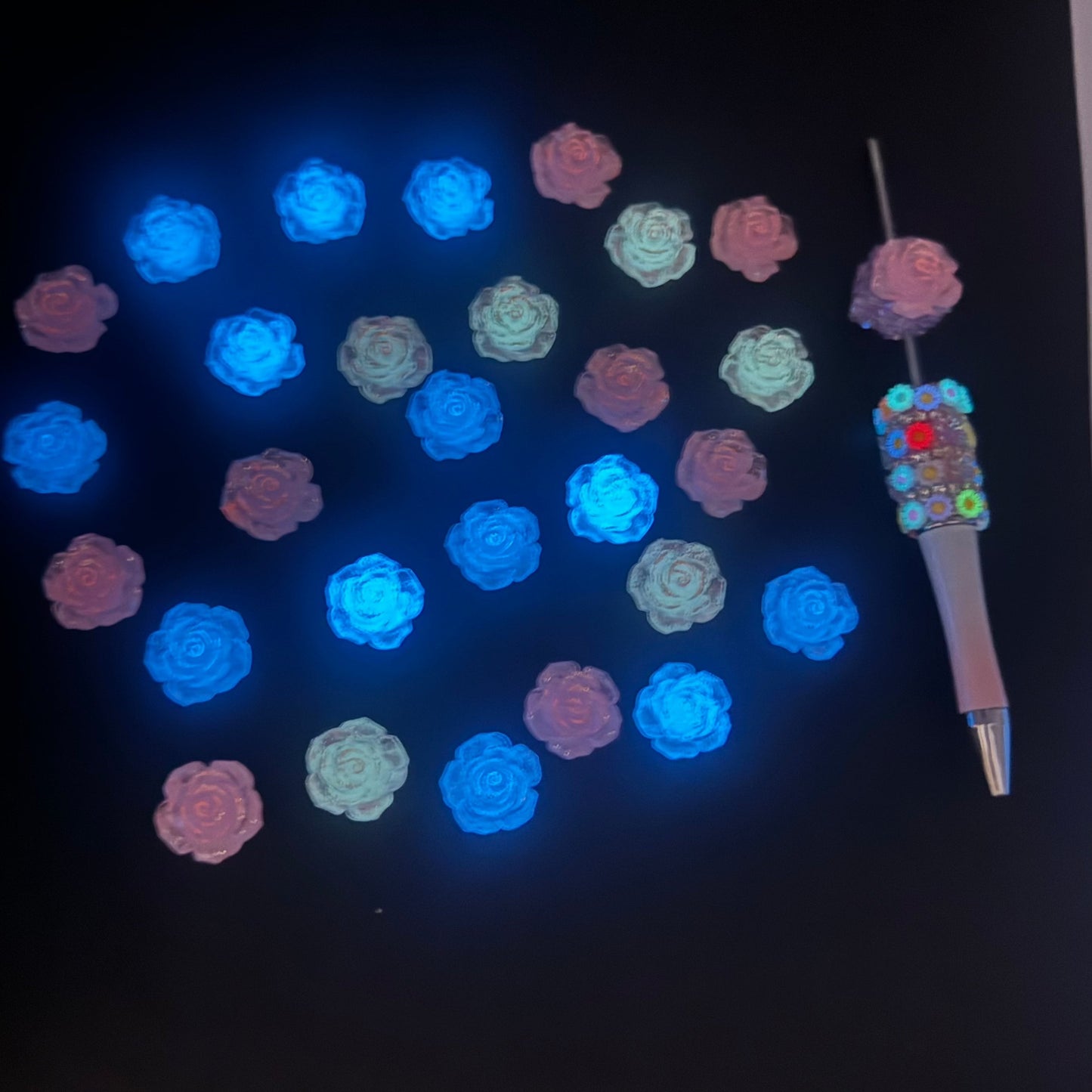 FS0059-18MM Mixed Color Fine Glitter Camellia Flower Resin Accessories For Making Fancy Beads