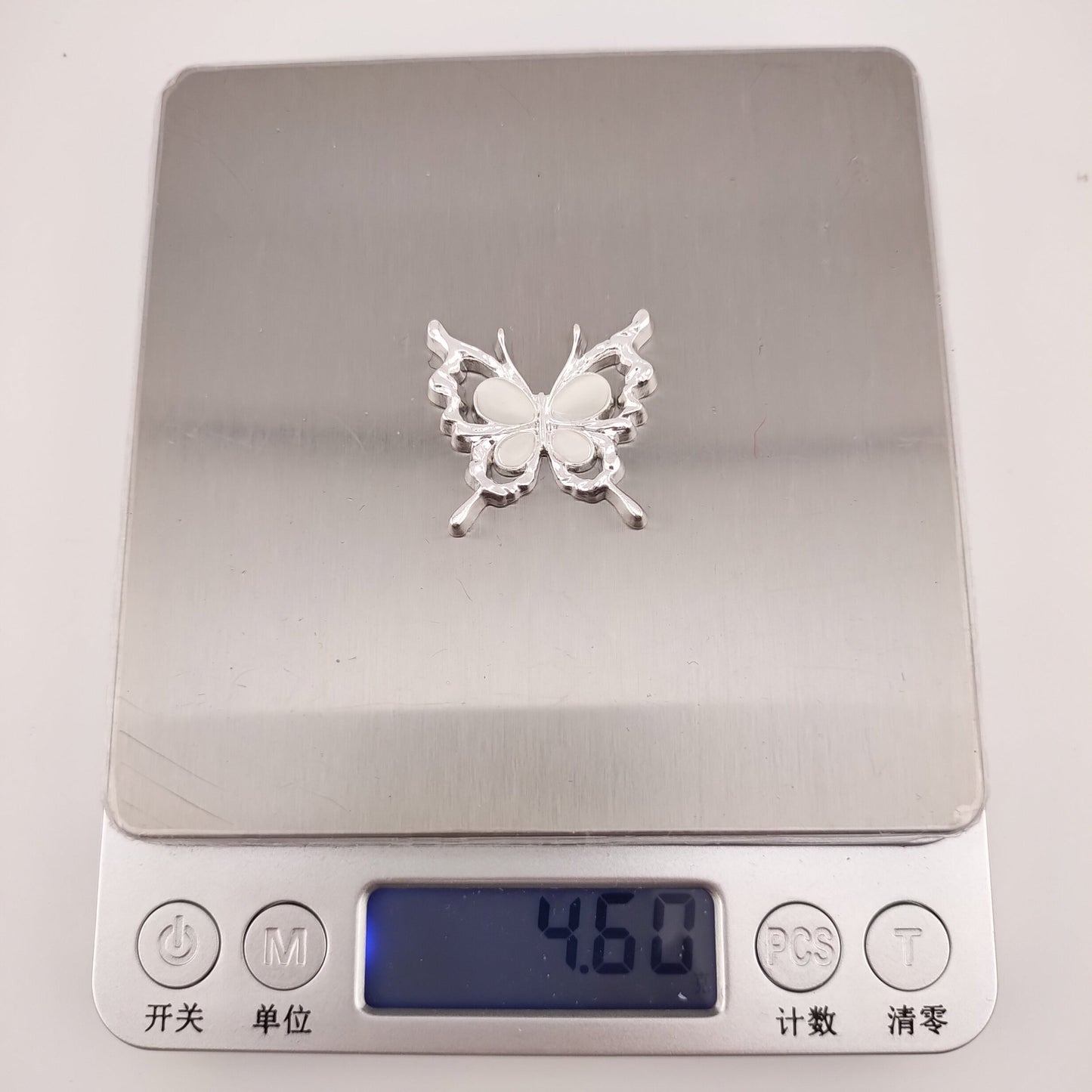 FS1070- 28MM Silver Shiny Butterfly Alloy Patch For Making Fancy Bead
