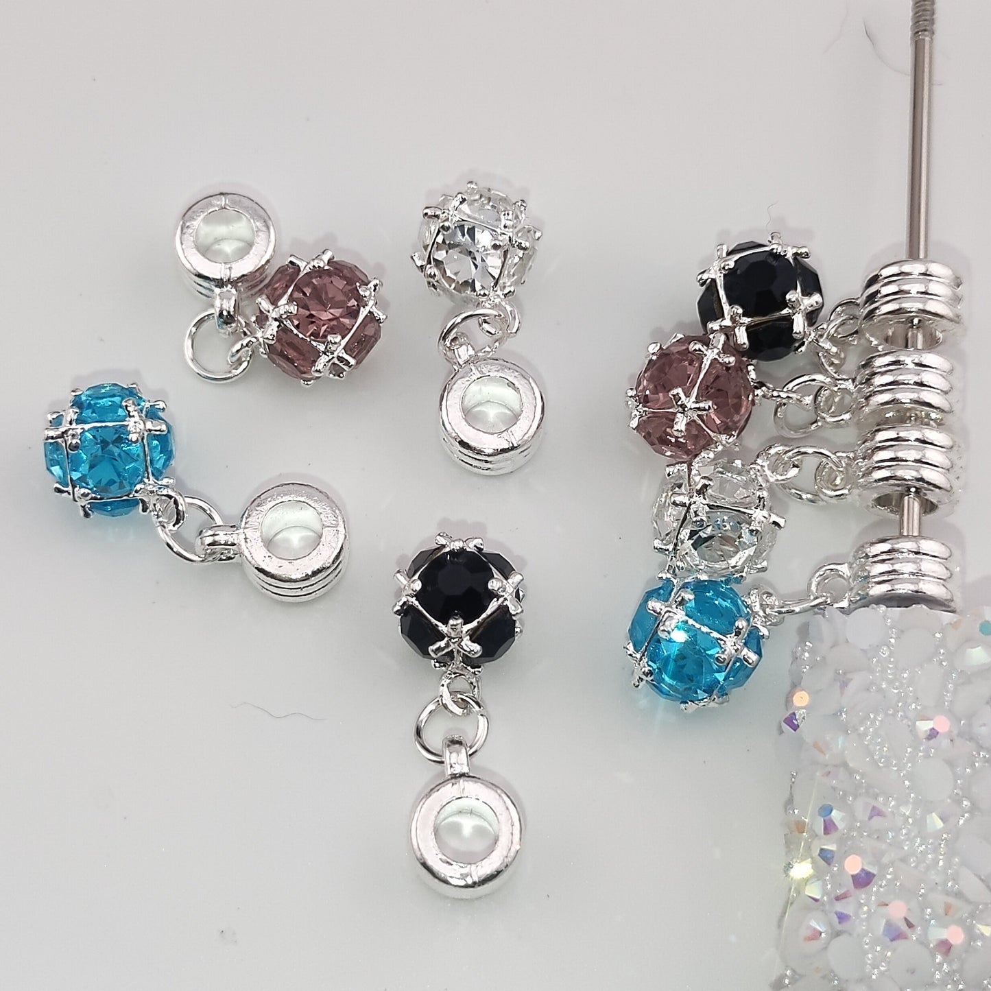FS1093- 27Mm Round Crystal Spacers Charms Round Crystal Pendant Spacers