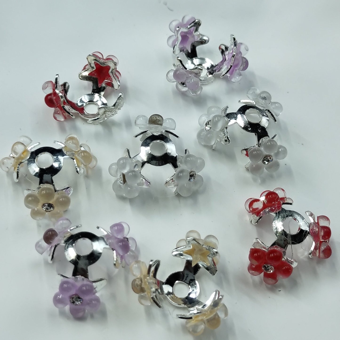 FS0308- 23MM Mixed Color Flower Spacer For Beads
