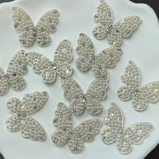 FS0310-33MM Diamonds and Pearls Butterfly Charms Accessories For Making Fancy Beads