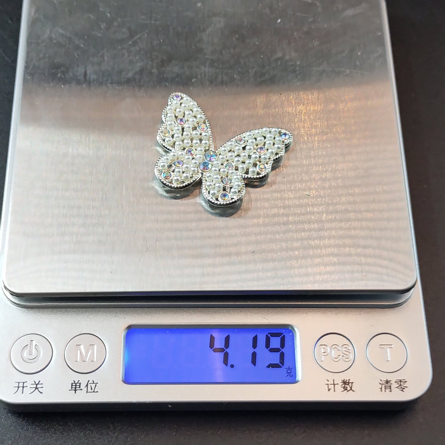 FS0310-33MM Diamonds and Pearls Butterfly Charms Accessories For Making Fancy Beads