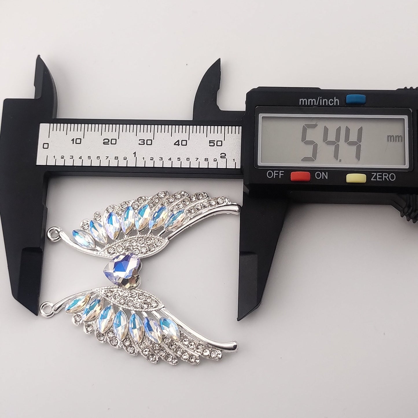 FS0316- 54.5MM Heart Wings Diamonds Charms Accessories For Making Fancy Beads