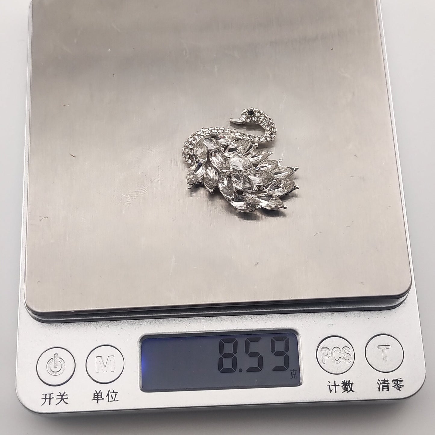 FS0314- 33MM White Swan Diamonds Charms Accessories For Made Fancy Beads