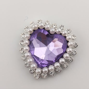 FS0303- 29.5mm Heart Charms Accessories With Diamond and Pearl For Making Fancy Beads