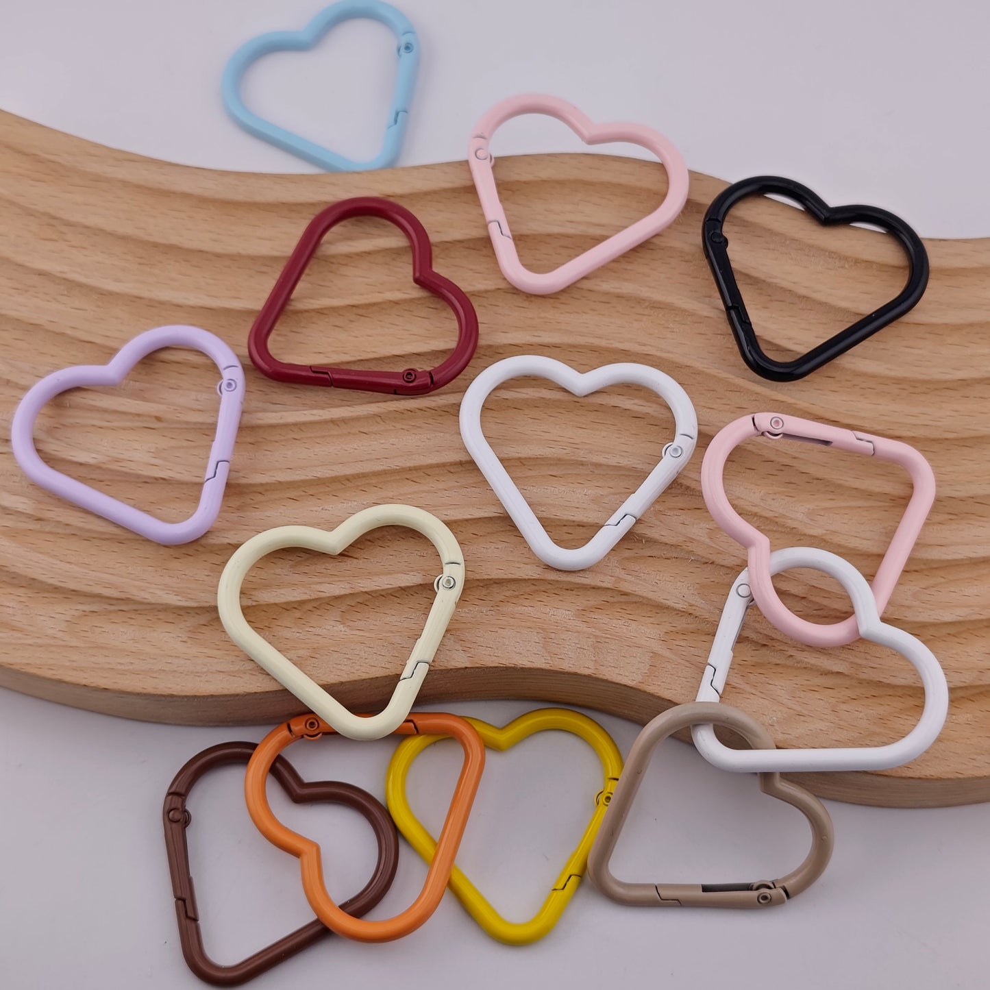 FS1559-42*44mm Random Mixed Color Big heart Keychain Ring
