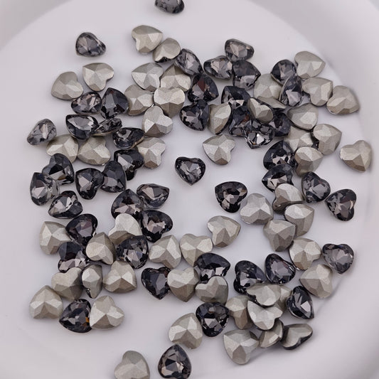 FS1396- 8*8mm Pointed Bottom Heart Crystal Diamonds For Making Fancy Beads