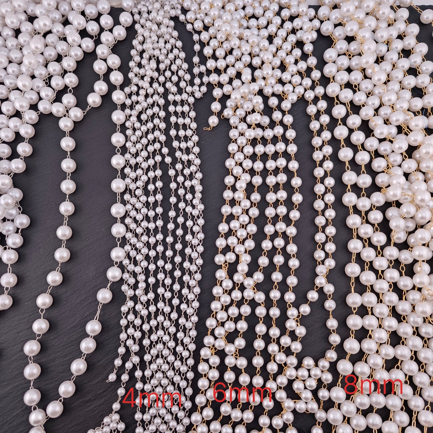 FS2087- 5 Meter 4mm 6mm 8mm Pearl Chain FS2087 FS2088 FS2089