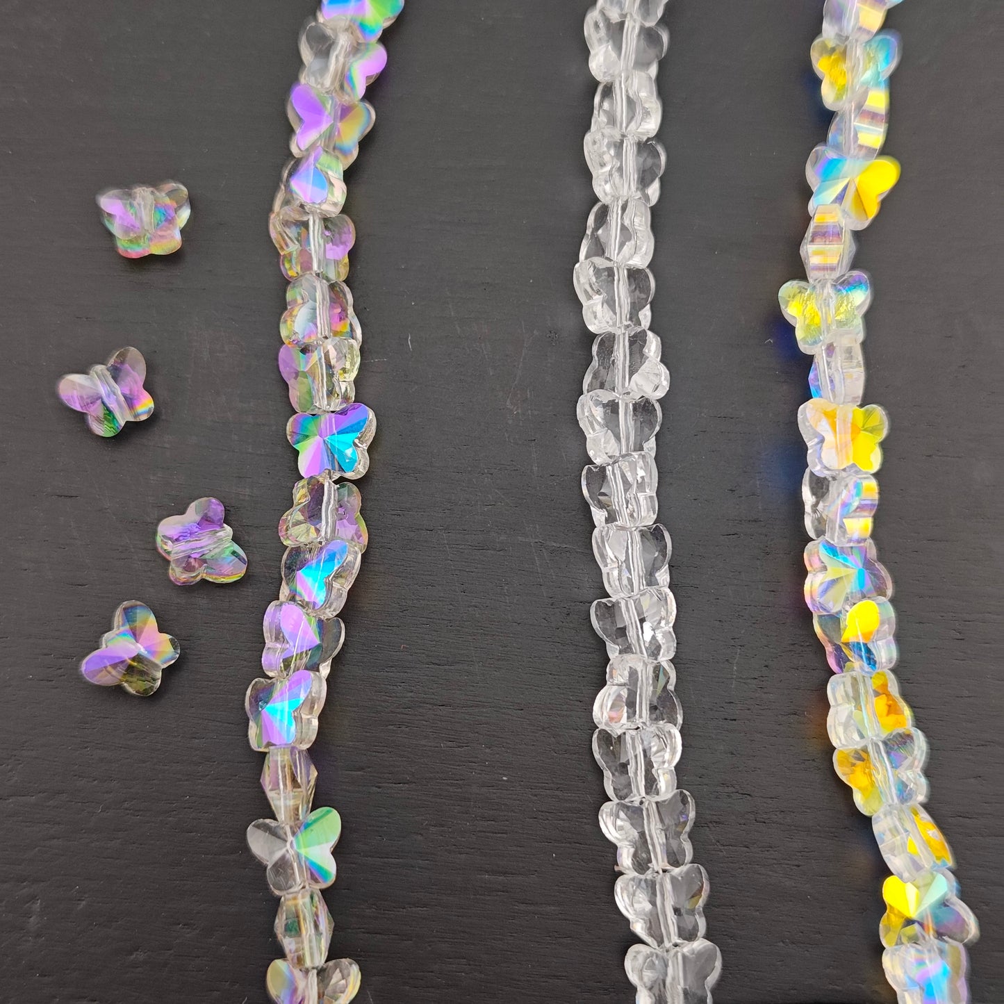 FS2805- About 98PCS/Strand 6*8mm Butterfly Crystal Glass Beads