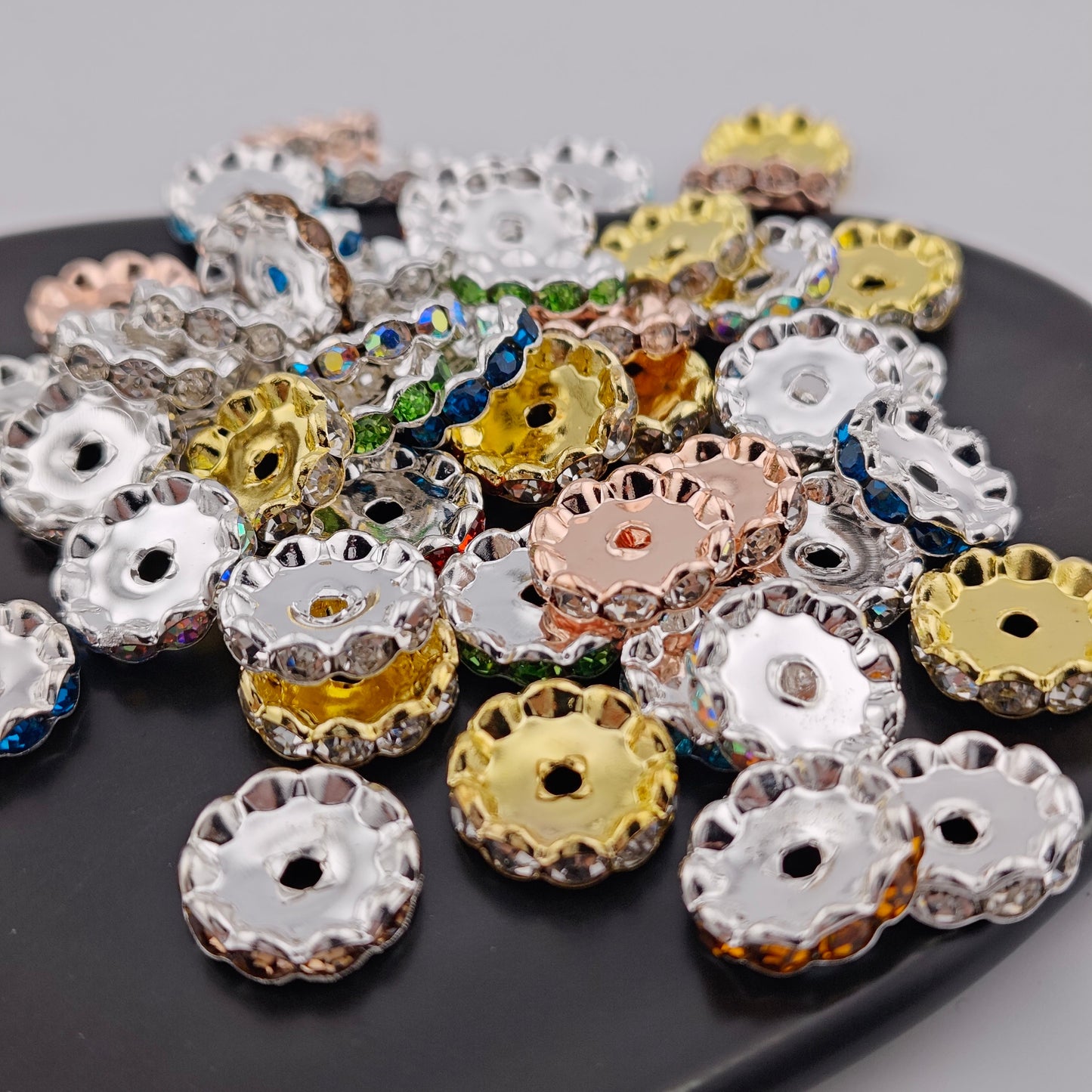 FS2352- 15mm 50 Pieces Wave Metal Spacers
