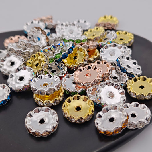 FS2352- 15mm 50 Pieces Wave Metal Spacers