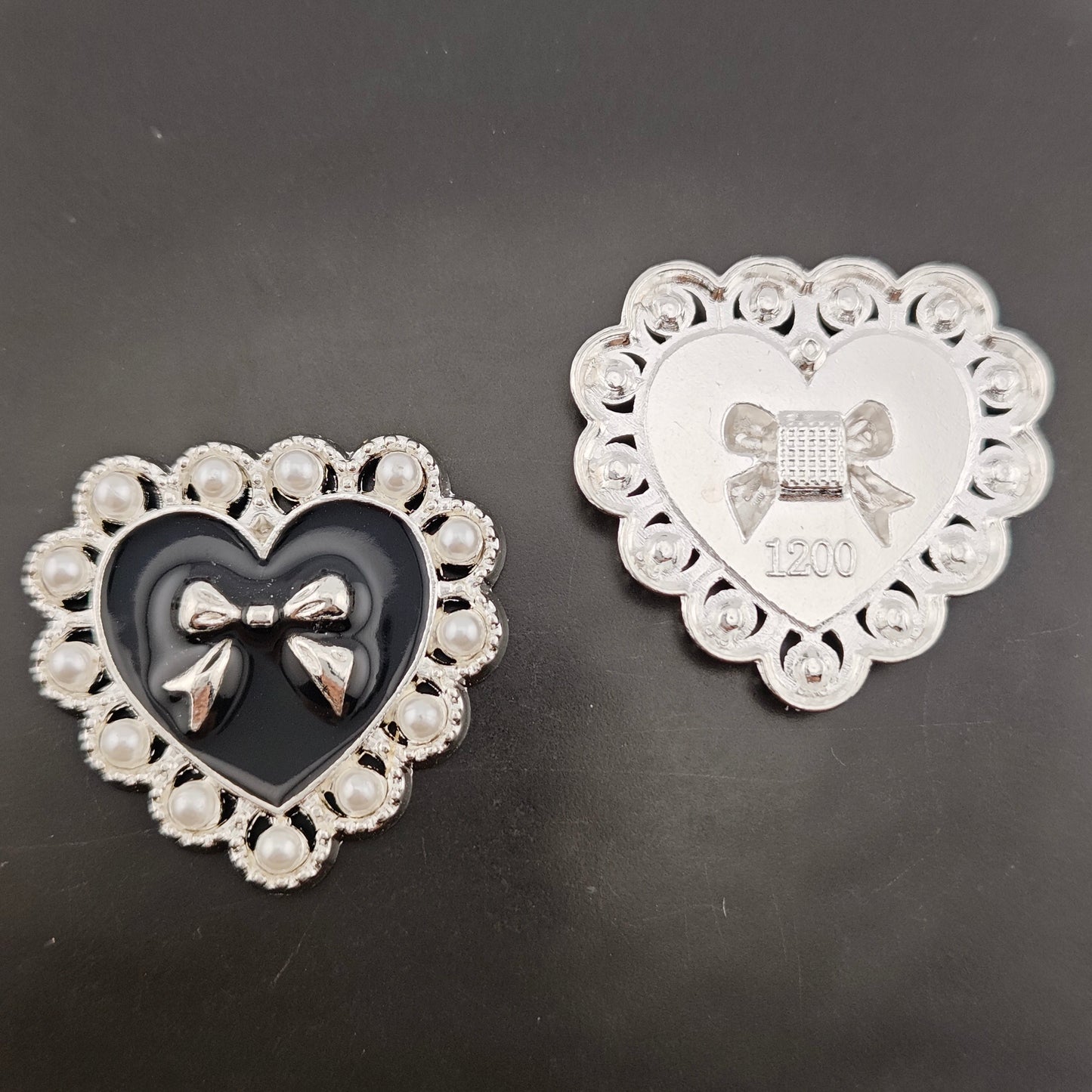 FS3633- 10 Pieces 26*28mm Butterfly Pearl Heart Charms