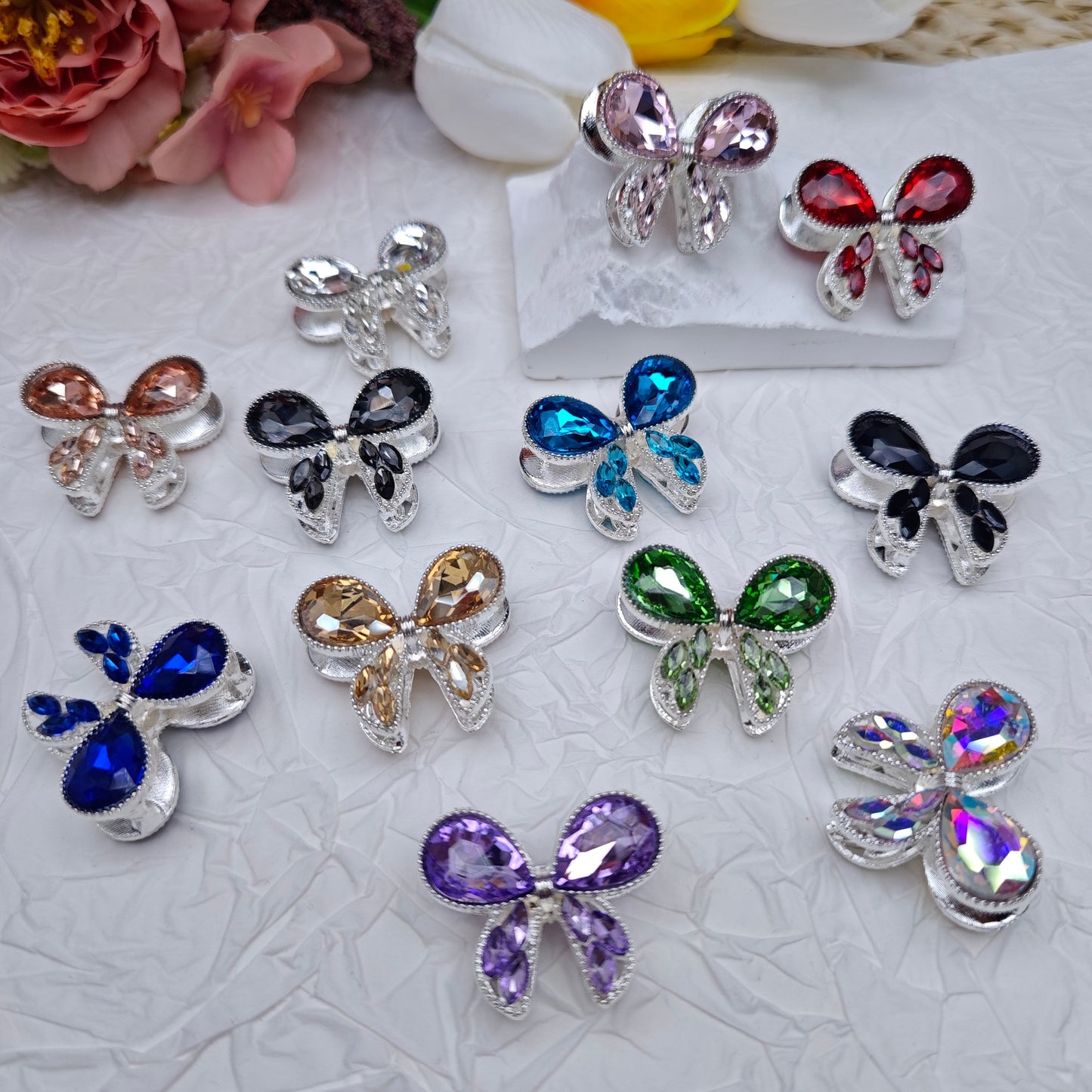 FS4517- 26*31mm Bows Crystal Diamonds Metal Beads Fit For Beadable Pens