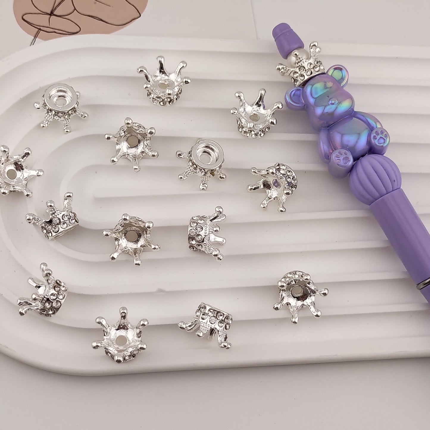 FS1114-15MM Sliver Crown Spacer Fit For Beadspen Beads