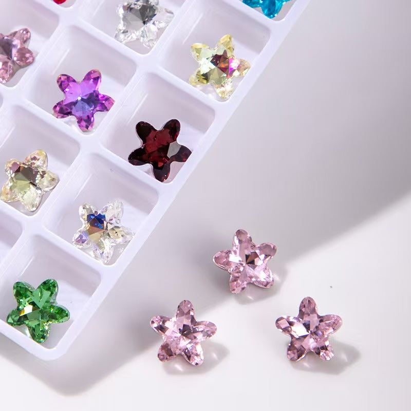 FS4730- 8mm Five - Pointed Star Pointed Bottom Crystal Diamonds