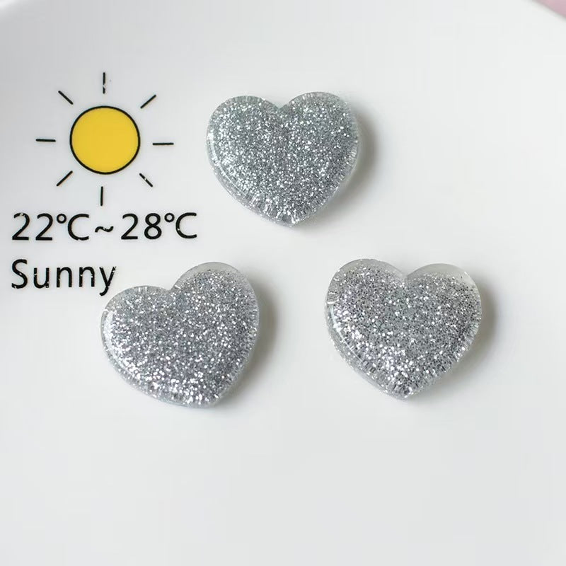 FS4162- 36*32mm Flash Chip Heart Charms Glittering Heart Patches